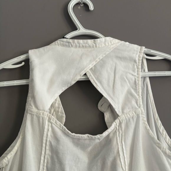 DKNY Jeans Petite Small White Sleeveless Cotton Button Down Blouse - Picture 9 of 13
